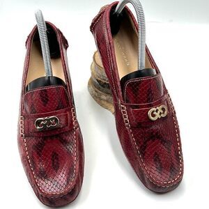 Cole Haan Leather Snakeskin Print Driver